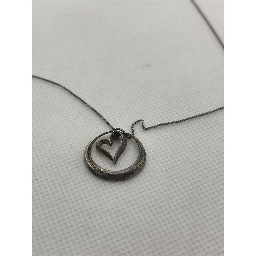 Daughters Are Like Flowers They Fill The World With Beauty Heart Pendant 925 &